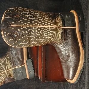 JUSTIN BOOTS SE4833 BROWN COMPOSITE SQUARE TOE DERRICKMAN 12" WORK BOOT SIZE-13D